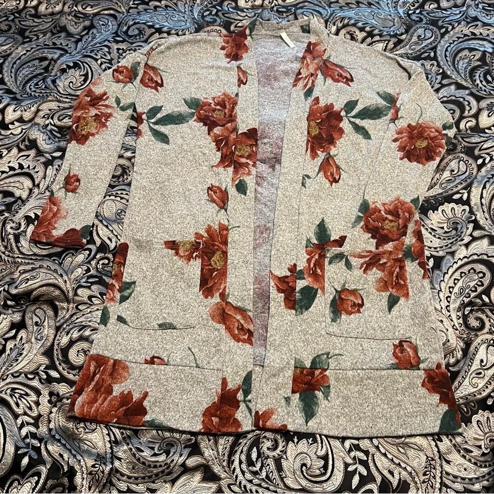 Floral Print Knit Cardigan